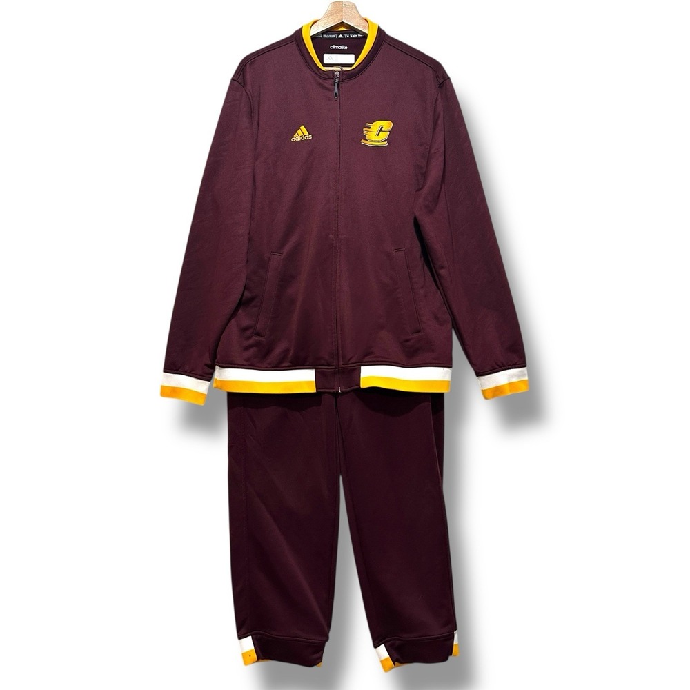 Adidas Central Michigan Chippewas NCAA Climalite Track Jacket & Pants Set Sz M&L